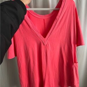 Vibrant Pink V-Neck free people romper